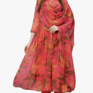 Anarkali Printed Kurta with Pant & Dupatta